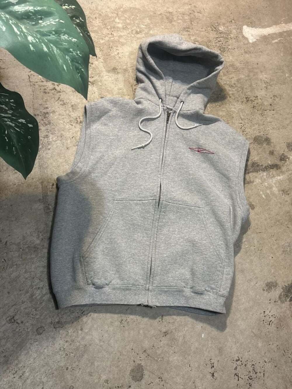 Vintage Nike Sleeveless Full Zip Hoodie Gray Size M